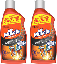 Mr Muscle Drain Unblocker Heavy Duty Gel Sink Cleaner 2x500ml Works 3x Better Pr