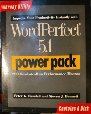 WordPerfect 5.1 power pack, Peter Randall, Steven Bennett, 1990