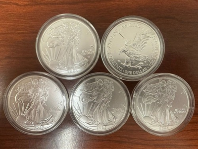 #ad #ad United States Mint American Eagle 2025 1 oz Sil*v*er Coin Lot of 5 $69.80