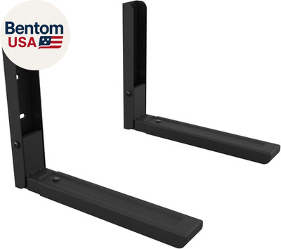Wall-Mounted Microwave Oven Brackets   Universal Fit, Heavy-Duty Black Steel   A