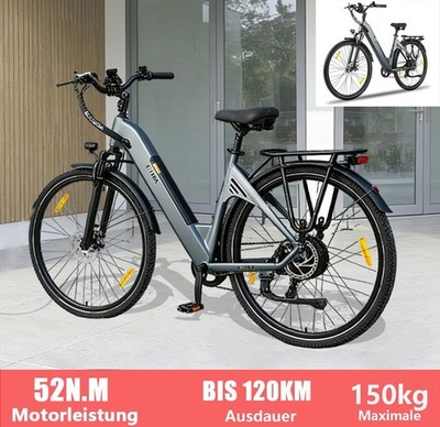 E-Bike 28 Zoll Elektrofahrrad 350W 36V 20AH Mountainbike Fatbike Pedelec 120KM