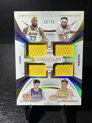 LeBron James フィギュア& Anthony Davis カードセット 2024-25 Panini Immaculate Collection - Immaculate Quad Memorabilia