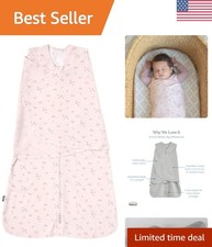 3-Way Adjustable Cotton Sleepsack Swaddle in Pink Floral - Ideal for 3-6