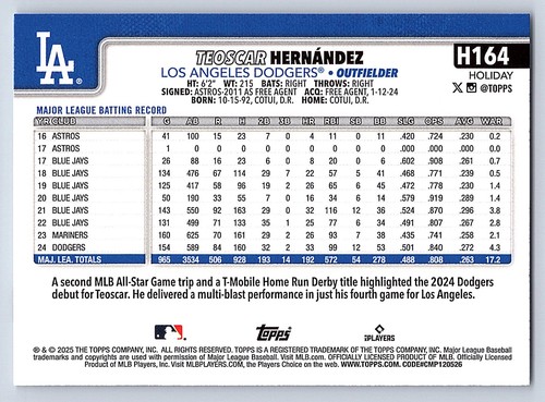 2025 Topps Holiday Base  # H 1 - H 200  - PICK YOUR CARDS - 第 264/318 張圖片