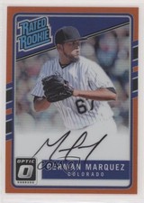 2017 Donruss Optic Rated Rookies Base Orange Prizm 97/99 German Marquez Auto nd3