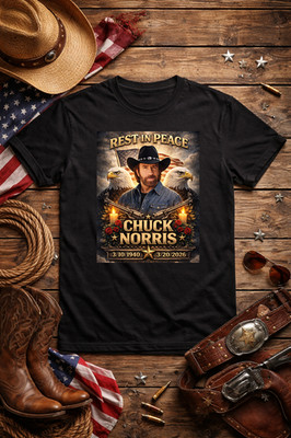 FAST SHIP - Chuck Norris Rest in Peace T Shirt RIP #2