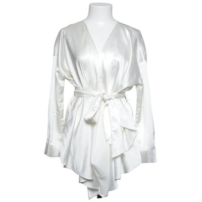 Misspap, Wickelbluse, Größe: 36, Weiß, Polyester, Einfarbig, Satin, Damen #ugW
