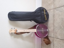Gold Tone Little Gem Banjo Ukulele Amethyst w/Case Leather Strap