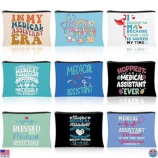 9 Pcs Medical Assistant Makeup Bag Set - Funny Nurse Gifts  Zipper Pouches