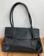 ABRO - made in italy - Leder Handtasche Schultertasche - schwarz