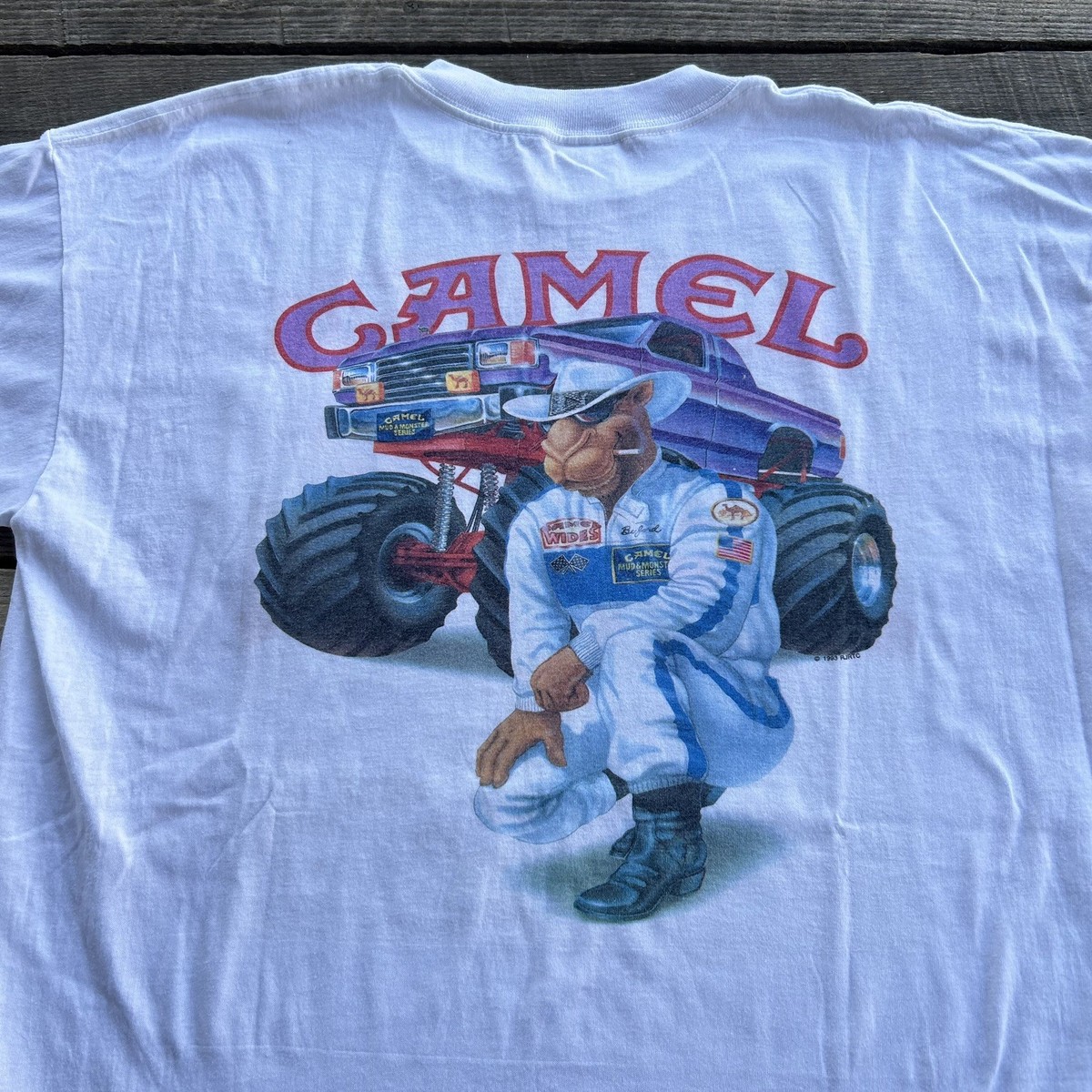 Vintage 90s Camel Motorsports Monster Truck T Shirt Joe Camel Size