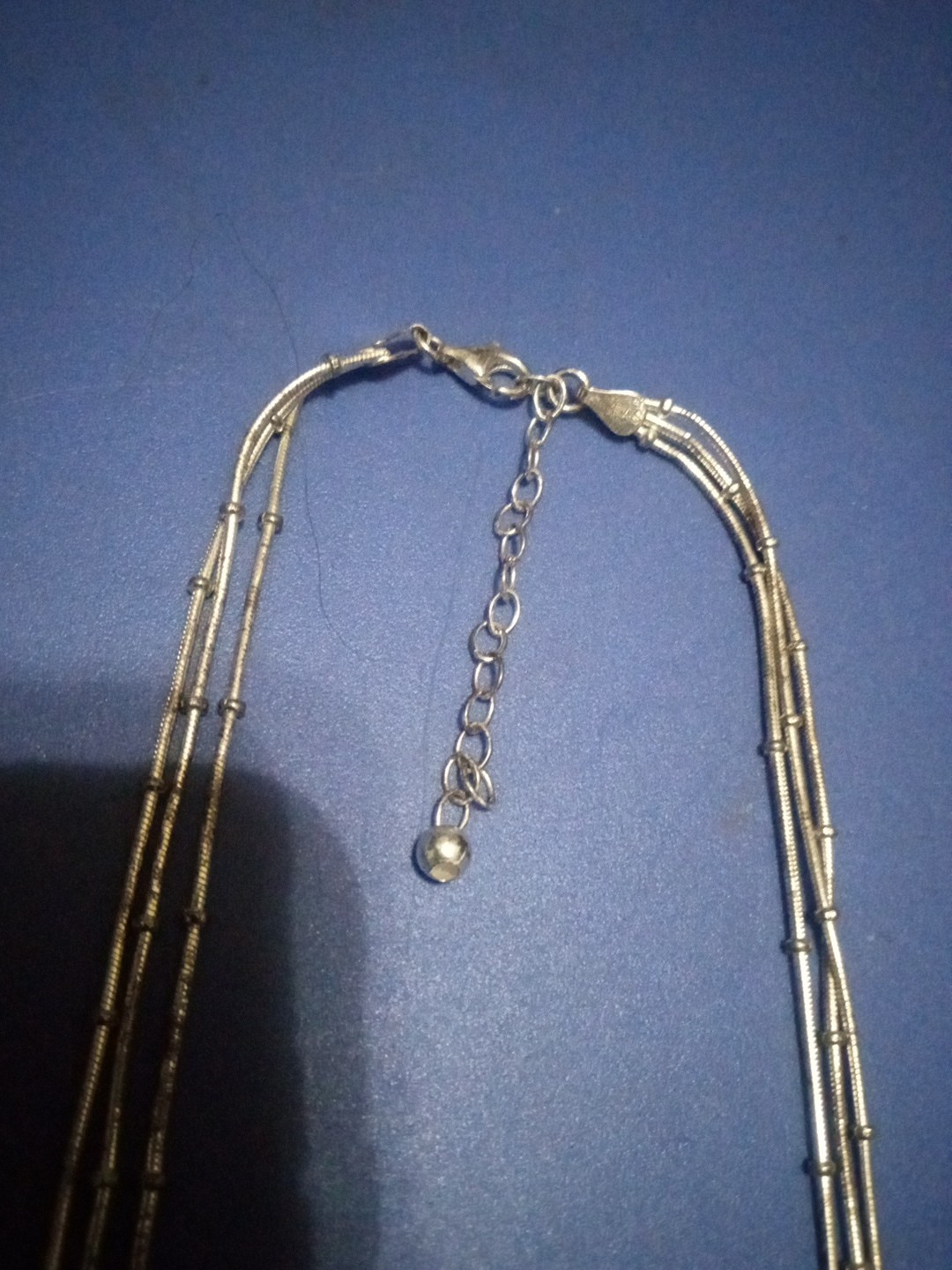 Sterling Silver 3 String Necklace Scrap Adjustabl… - image 4