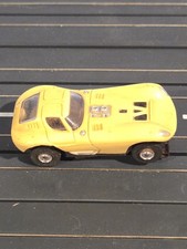 Aurora Tjet SLot Car Yellow CHeetah With Running Chassis