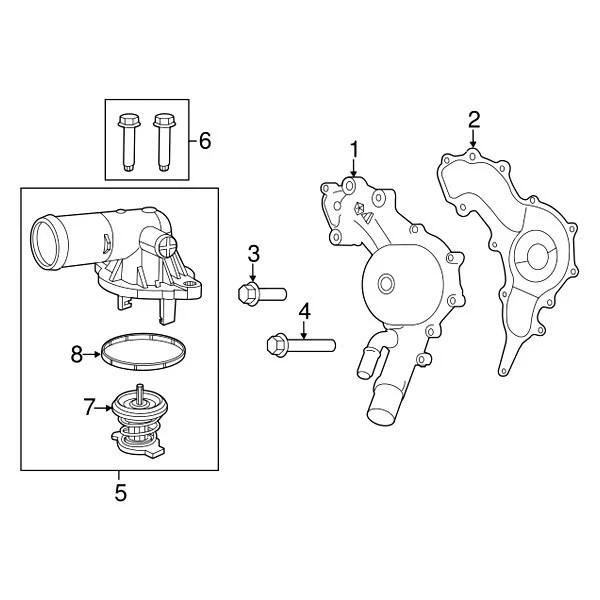 For Ram 1500 2014-2021 Mopar Engine Cooling Thermostat Kit Foto 4 de 4