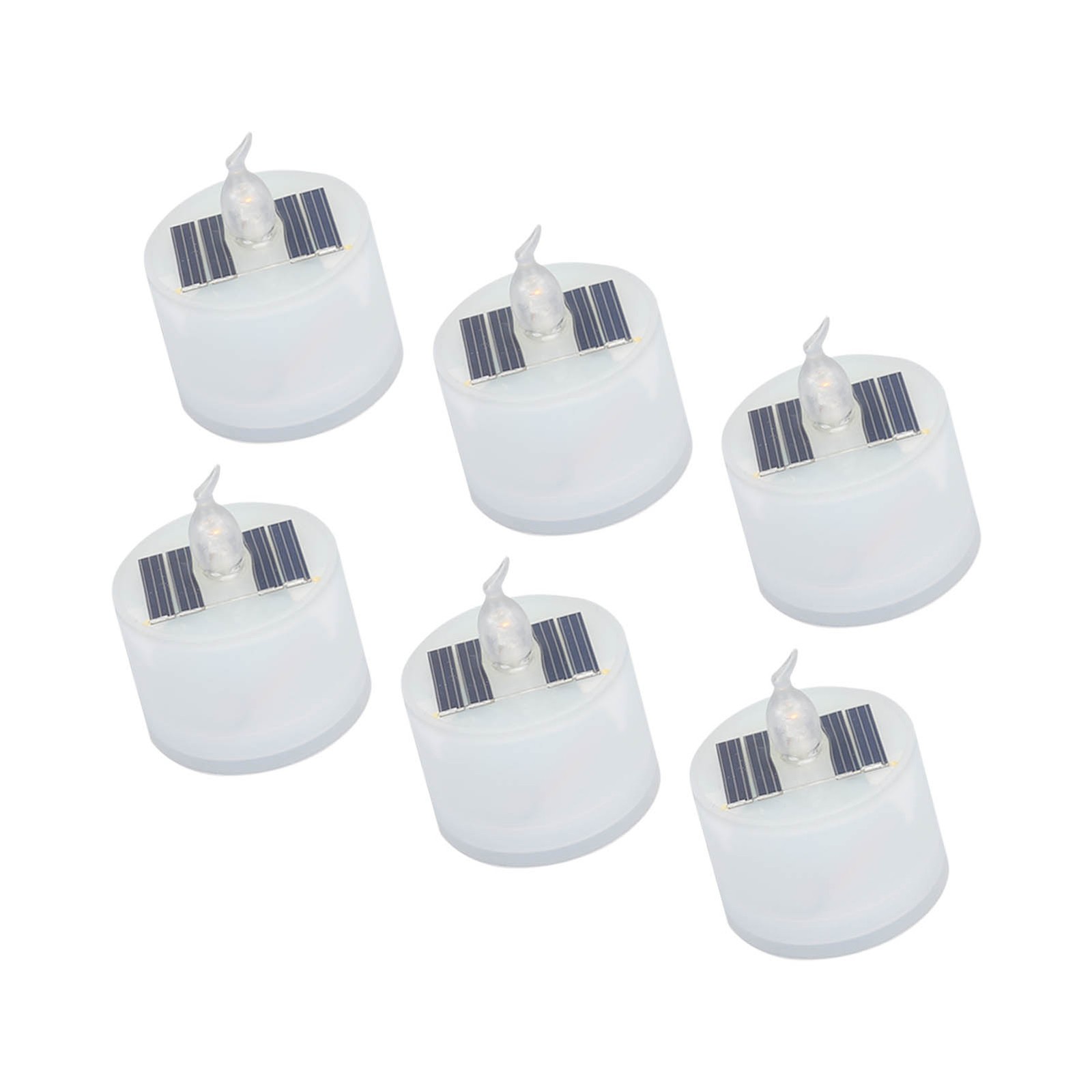 Candle 6pcs Solar Tea Lights Outdoor Waterproof Flameless Flicker Rechargeable