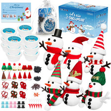 Christmas Crafts Snowman Kit with Cards, 12-Pack DIY Snowman Craft Kit for Kids,