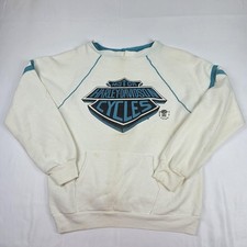 Vintage Harley-Davidson Sweatshirt Mens Large White Jerzees Pullover Daytona 80s