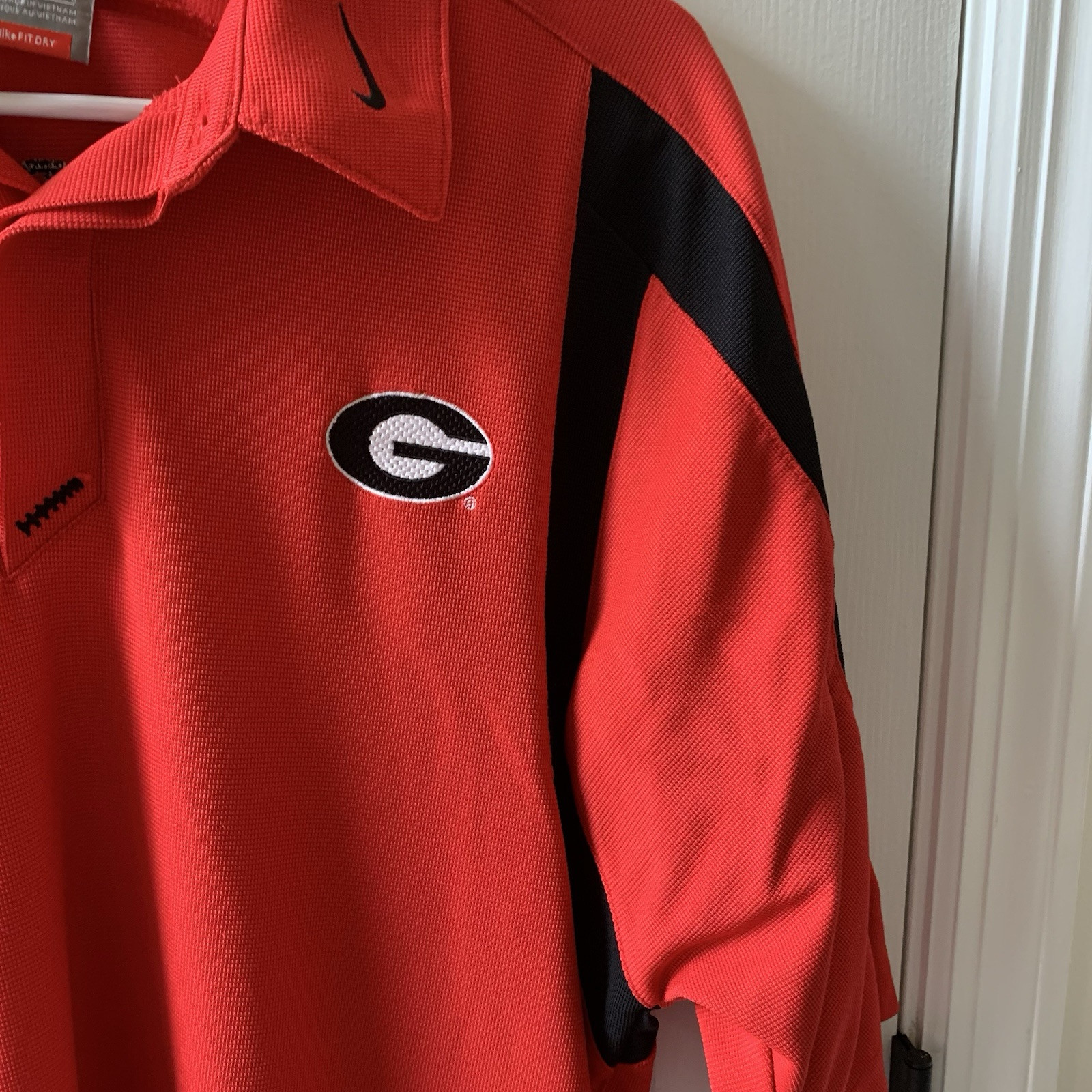 UGA Bulldogs Logo Mens Nike Fit Dry Red Polo Shirt Size Large thumbnail 9