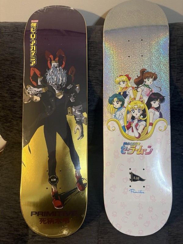 Primitive DECK 8.38 Skateboard Decks Lot of 2 - My Hero Academia & Sailor Moon