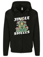 Jingle Shell Funny Christmas Tortoise Turtle Xmas Mens Zip Up Hoodie