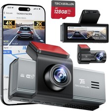 4K Dash Cam Front and Rear with ADAS Assist, Free 128GB Card Included,