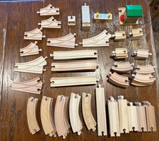 Thomas - Brio Wooden Railway Track LOT OF 84 - Switch Curved Straight and More 