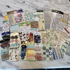 Junk Journal Scrapbook 39pc Lot Stickers Embellishments Borders Flowers 3D