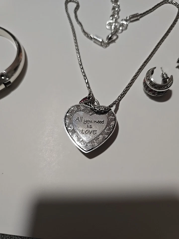 Set of 4 - Brighton Crystal Voyage Red Color Heart Necklace Bracelet Earrings - Image 3 of 4