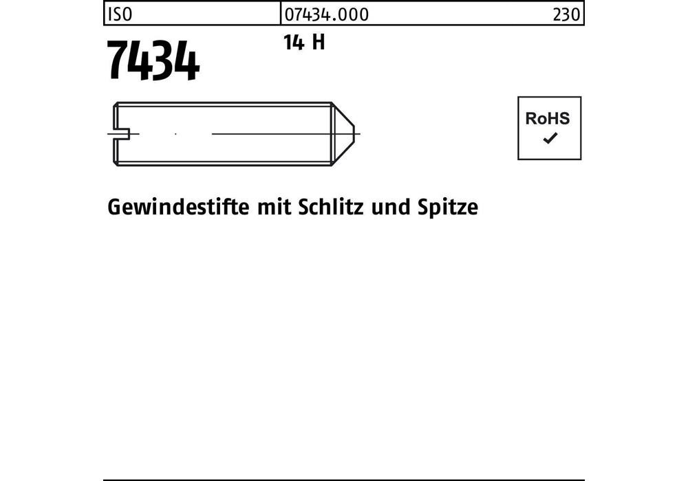 Рейхерный подъемник ISO 7434 m.Шпиц/Шлиц, M 5 x 16 14 H