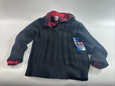 GAP Boy's Cable Knit Sweater and Woven Long Sleeve Button Up Sweater NEW 10/12