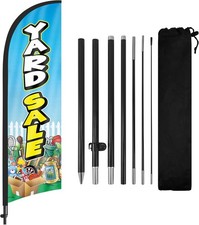 Yard Sale Advertising Swooper Flag Banners, Yard Sale Feather Flags with Pole an