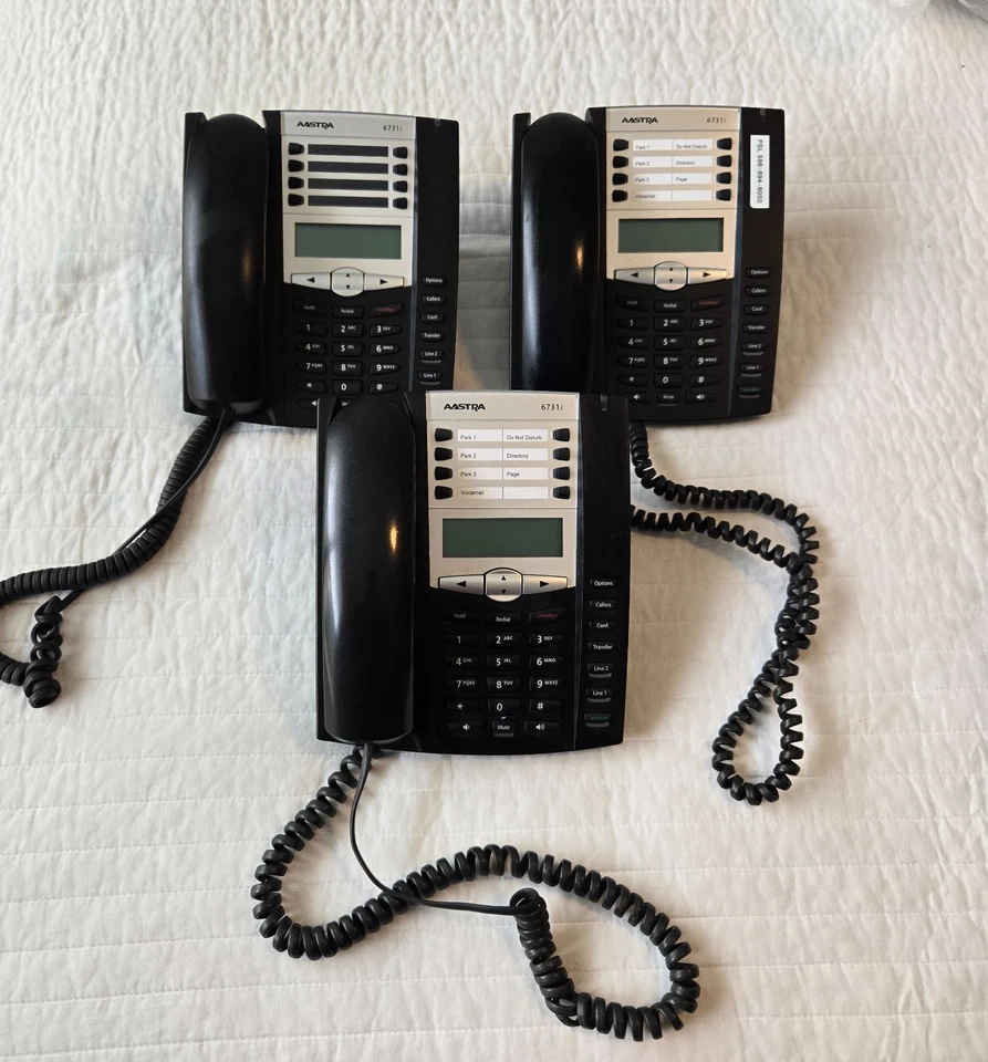 Aastra 6731i Telephone Lot of 3 No Power Cords - Image 2 of 4