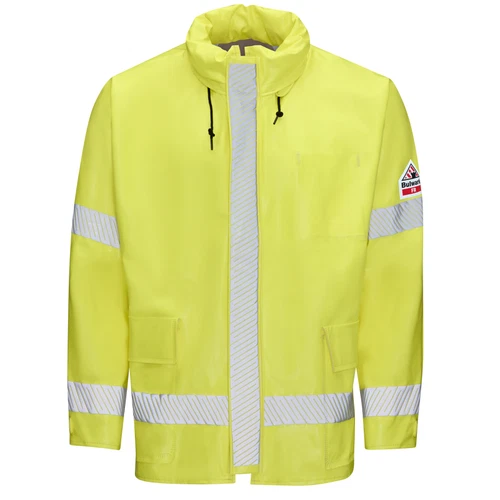 Yellow Bulwark JXN6YE Men's FR Hi-Visibility Flame Resistant Rain Jacket X-Large - product listing photo