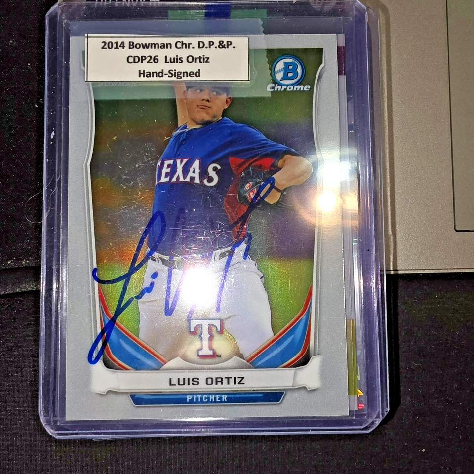 2014 BOWMAN CHROME DP&P #CDP-26 LUIS ORTIZ RC AUTO - TEXAS RANGERS - Image 3 of 3
