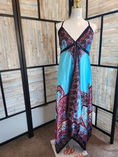 Colorful Blue Maxi Dress- One Size