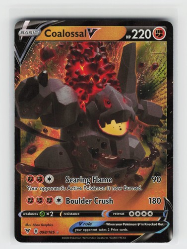 Coalossal V Pokemon SWSH04: Vivid Voltage 098/185 NM