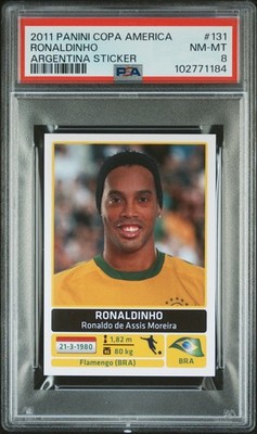 Ronaldinho 2011 Panini Copa America #131 Brazil - PSA 8 NM-MT - RARE Legend