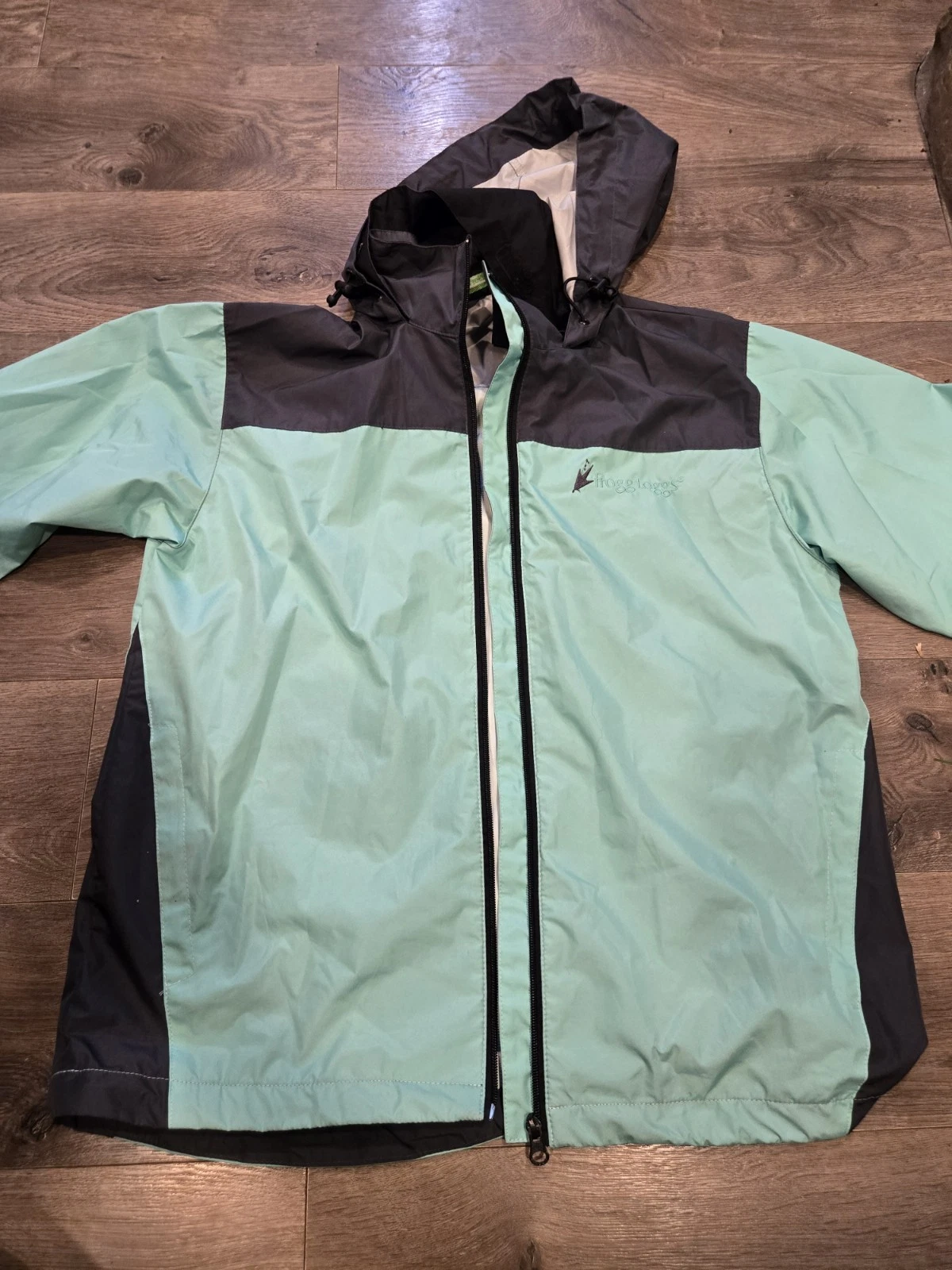 Frogg Toggs Mint Green/Gray Full-zip Lightweight Rain Jacket Sz S/M