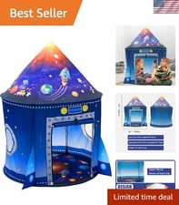 Spacious Kids Play Tent - Rocket Ship Design for Imaginative Adventures