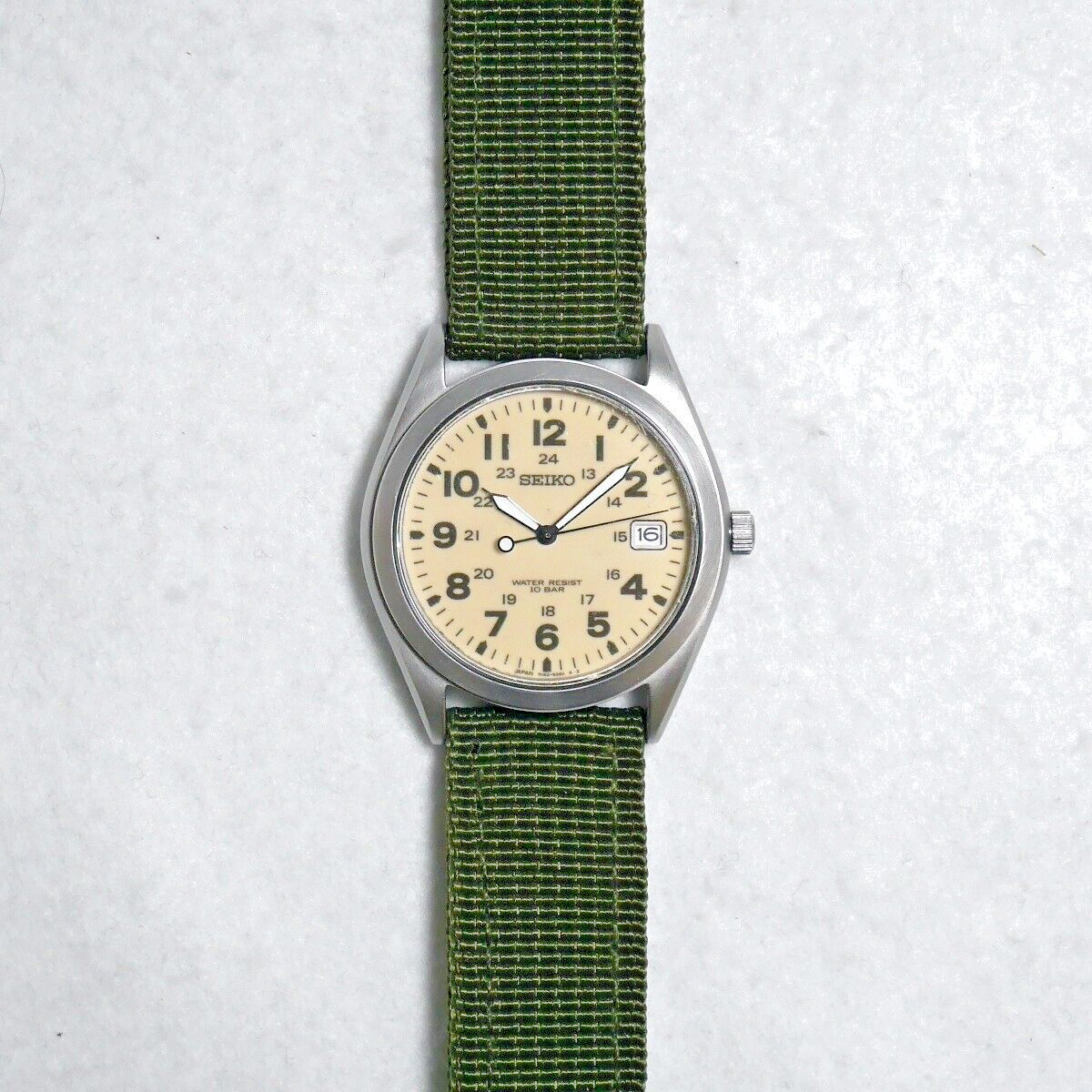 SEIKO SPIRIT Military Field Watch 7N42-8260 SBCA003 White