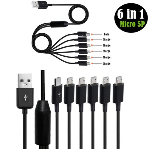 Micro USB Splitter Cable, USB A 2.0 to 6 Micro USB Data Sync Charing Cable - Picture 7 of 13