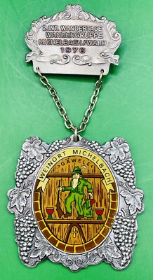 Vintage German Hiking Medal 1976 2 Int Wandertage Wandergruppe Michelbach/Wald