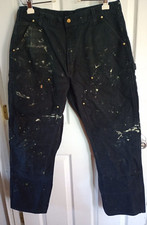 Vintage Carhartt Double Knee Canvas Carpentr Pant 38x30 Paint Splatter USA Union