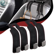 2PCS Car Headrest Purse Hook Vehicle Seat Back Leather Hanger Storage Organizer