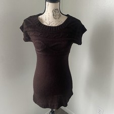 lei Junior’s Y2K Brown Knit Sweater Dresss