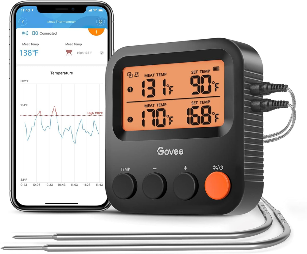 Bluetooth Meat Thermometer, 230Ft Range Wireless Grill Thermometer Remote Monito