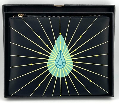 FNAC Crystal Party Black Zipper Pouch w/20 Electric Yellow Swarovski Crystals