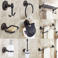 Set accessori bagno ottone nero sfregato ad olio ferramenta bagno portasciugamani mt015