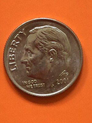 2001 P Roosevelt Dime Has Die Chip By The Neck And Leaf see pictures Errors#146
