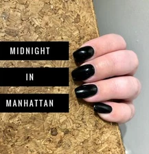 Color Street Nail Polish Strips - MIDNIGHT IN MANHATTAN (FMC146) black